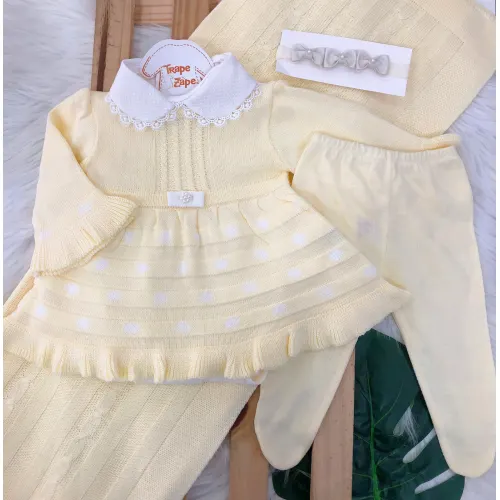 Saída de maternidade Catarina - Amarelo e OFF