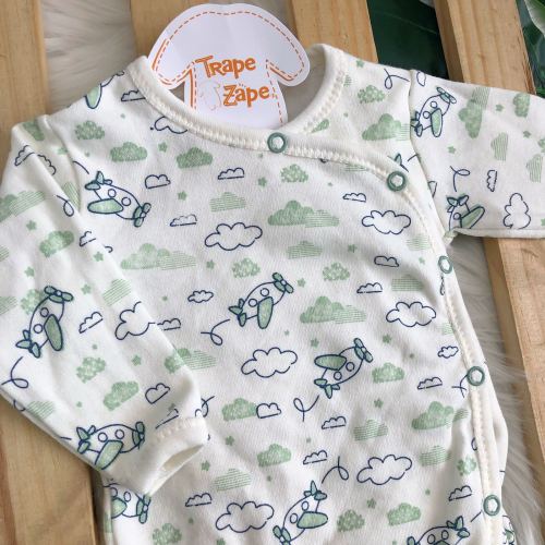 Body Kimono M/L Avião - Verde