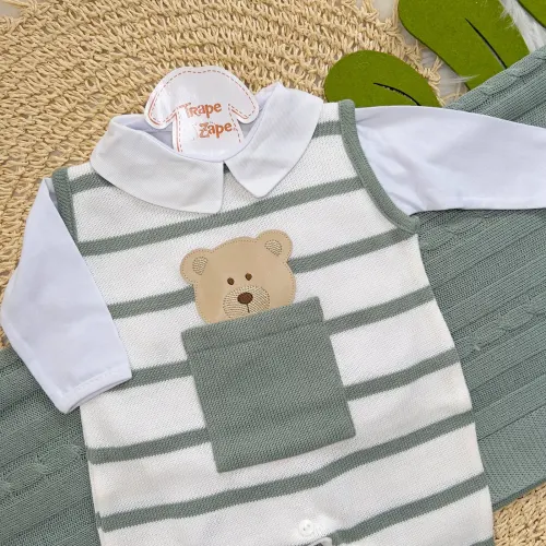   Saída de Maternidade Theodoro- Branco com listra verde