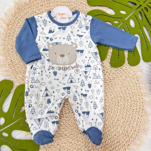 Macacão  Trape Zape - My little bear azul jeans
