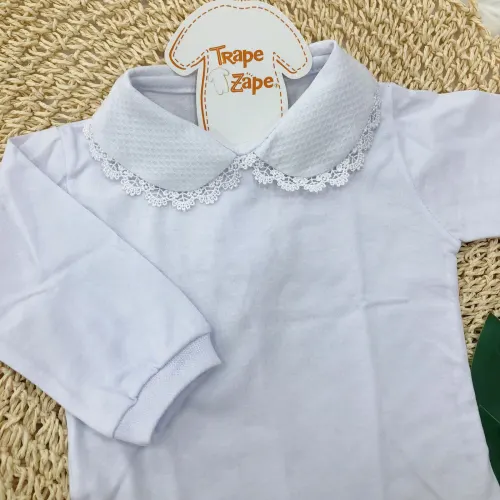 Body gola bordada- branco com grypir branco