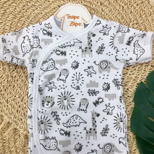  Body Kimono M/c Zoologico Mescla e Chumbo