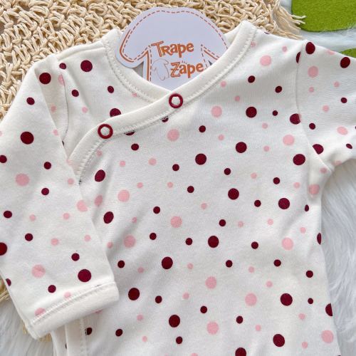 Body Kimono M/L Confete - Off com Rose e Bordo
