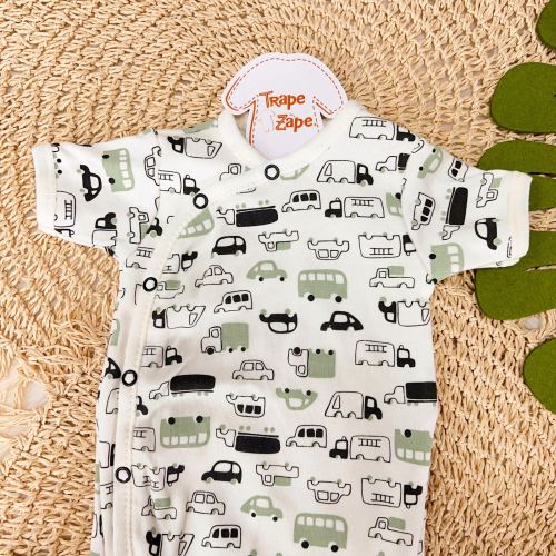 Body Kimono M/c carrinhos verde e preto