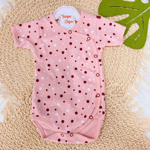 Body Kimono M/c Confete rose com off e bordo