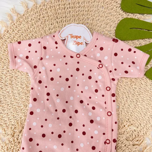 Body Kimono M/c Confete rose com off e bordo