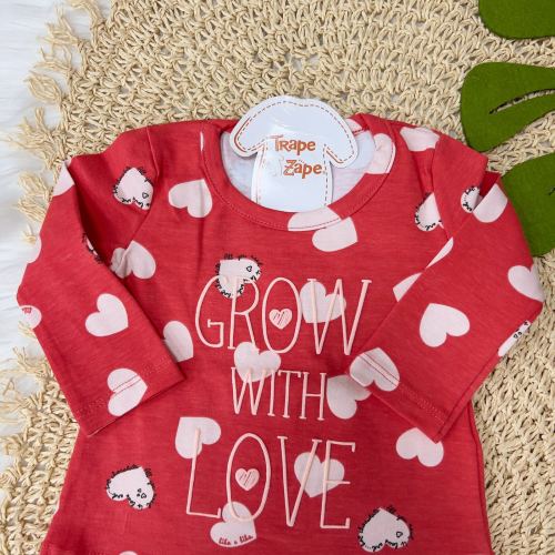 Conj. Blusa Grow with Love e Calça Moletinho - Vermelho