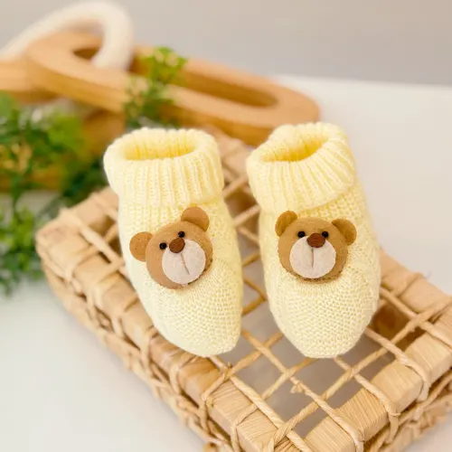 Sapatinho de Linha Ursinho - Amarelo Plix