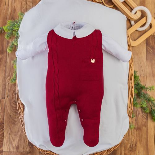 Saída de Maternidade Príncipe - Vermelho Manta Trança