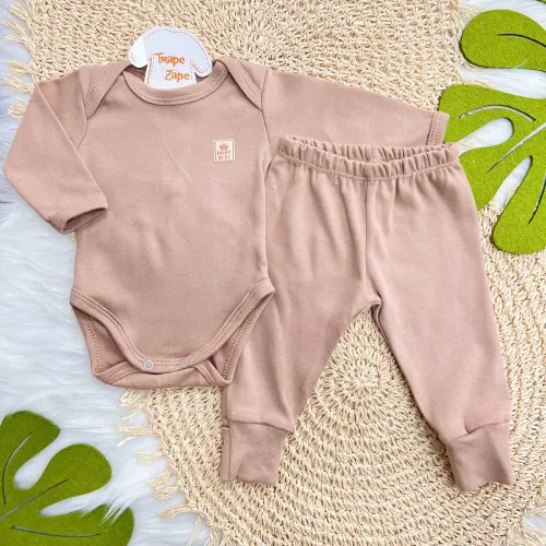 Conj. Body e Calça Basic 100% Algodão Egípcio com Proteção UV50+ - Areia