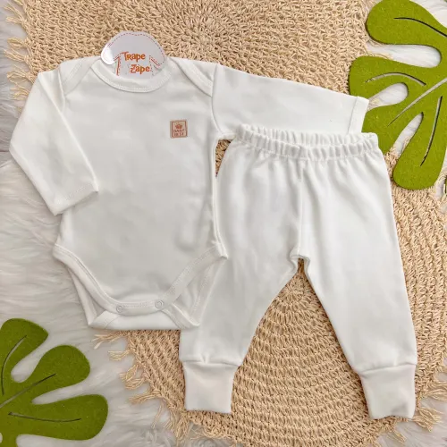 Conj. Body e Calça Basic 100% Algodão Egípcio com Proteção UV50+ - Branco