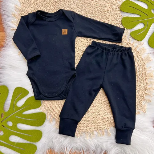 Conj. Body e Calça Basic 100% Algodão Pima com Proteção UV50+ - Preto