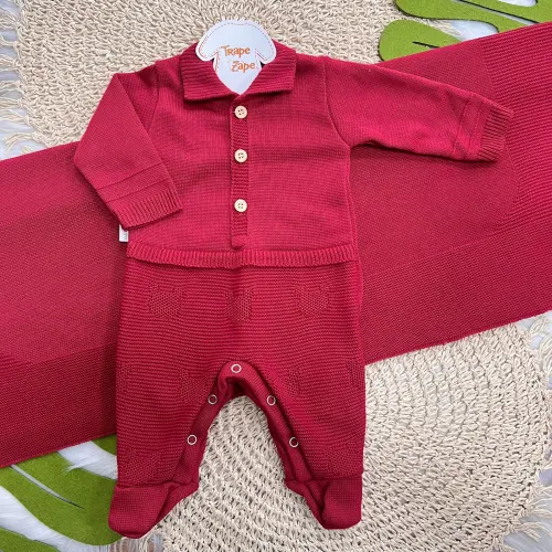 Saída de Maternidade Fofinho - Macacão Ursinhos - Vermelho