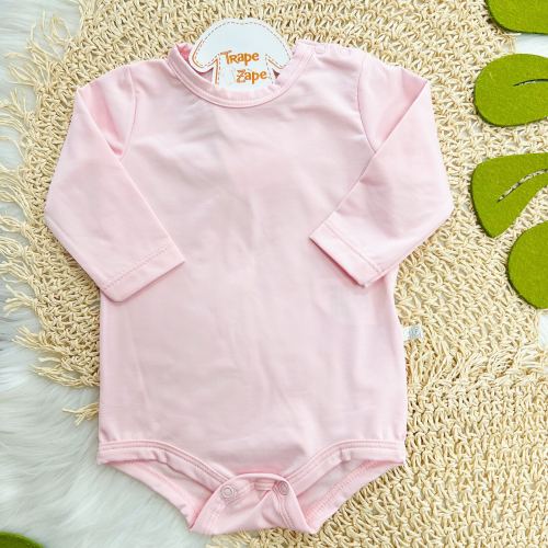 Conj. Body Manga Longa e Calça em Malha Térmica Thermo Dry - Rosa Claro