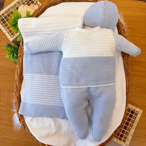 Saída de Maternidade 3 Peças Supreme - Azul Bebê