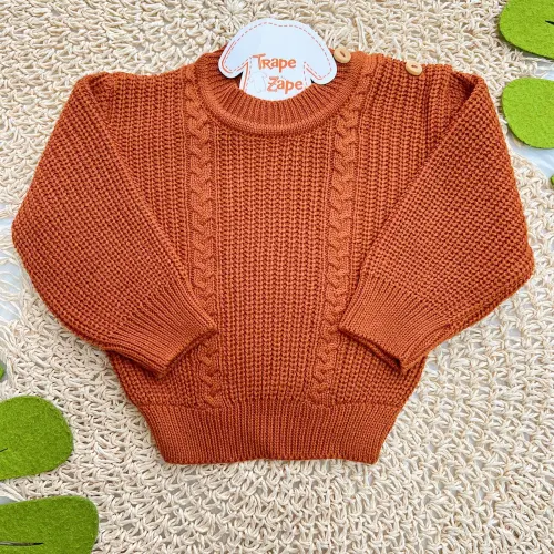 Blusa de Linha Ponto Alto Fechado - Ferrugem