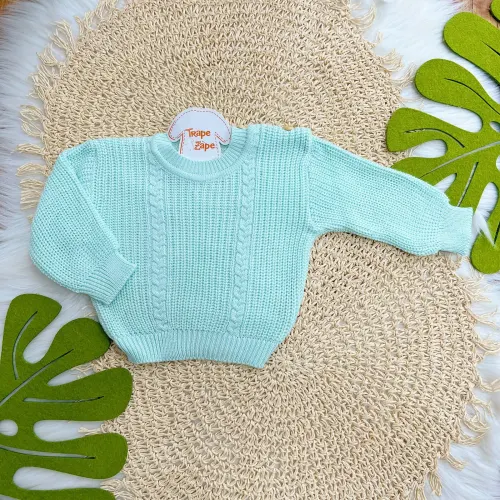 Blusa de Linha Ponto Alto Fechado - Verde Água