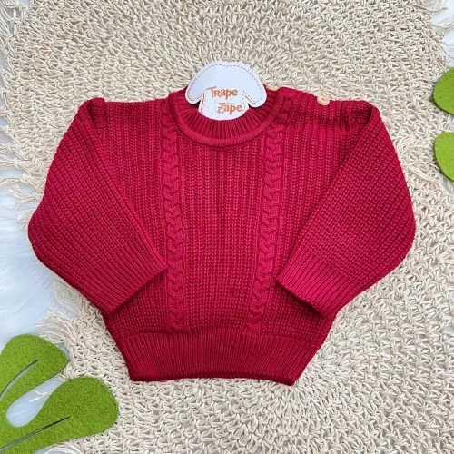 Blusa de Linha Ponto Alto Fechado - Vermelho