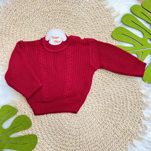 Blusa de Linha Ponto Alto Fechado - Vermelho