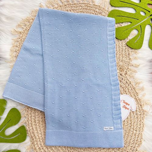 Manta de Linha Ponto Alto - Azul Bebê