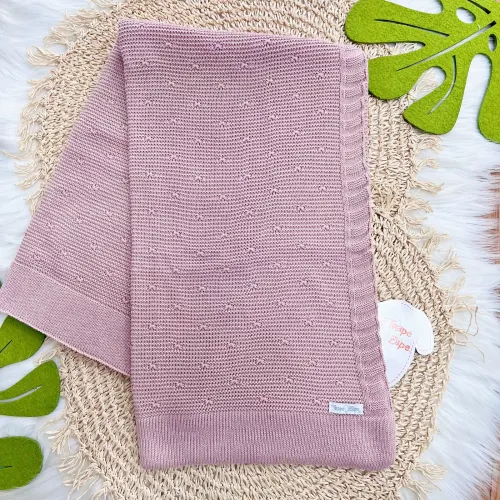 Manta de Linha Ponto Alto - Rose