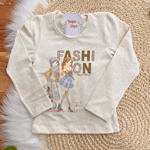  Conj. Blusa Manga Longa de Linho Fashion  e Calça de Moletom - Areia