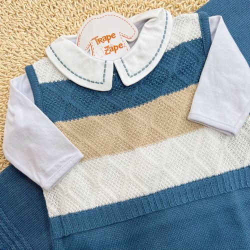 Saída Maternidade Alex - Azul Jeans e Areia