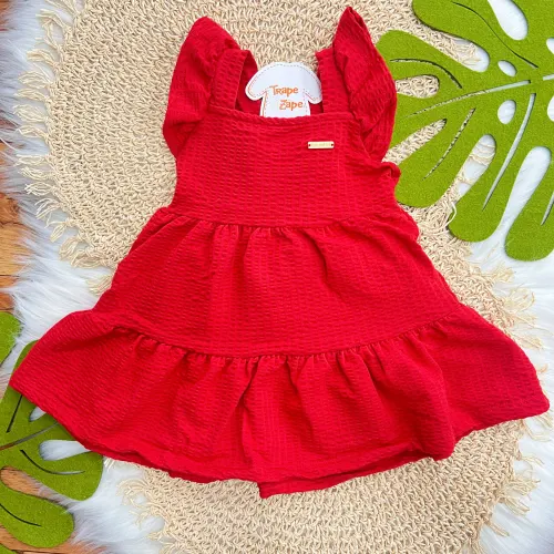 Vestido com Lacinho nas Costas - Vermelho