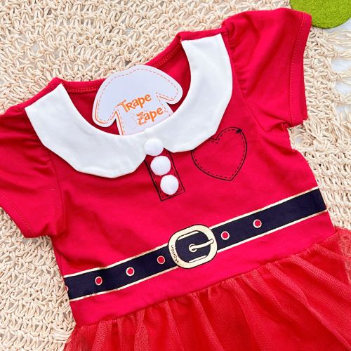 Body com Tule Mamãe Noel - Vermelho