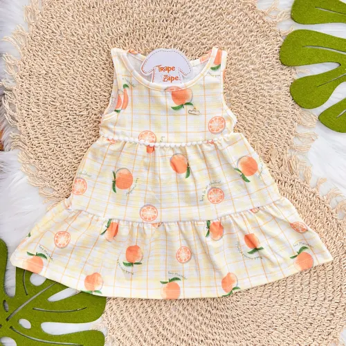 Vestido Regatinha com Laranjas - Amarelo