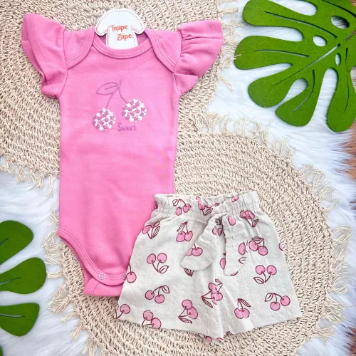 Conj. Body Sweet Cherry e Short - Rose