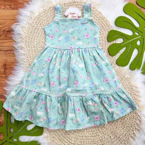 Vestido Midi Jardim Colorido - Verde