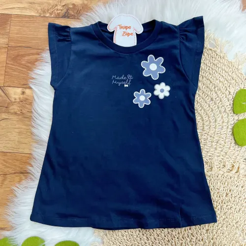 Conj. Blusa Made it Myself e Calça Legging Canelada - Marinho e Azul Jeans