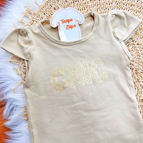 Conj. Blusa Chic e Short - Areia