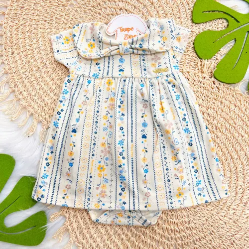 Body Vestido Floral Tropical - Creme
