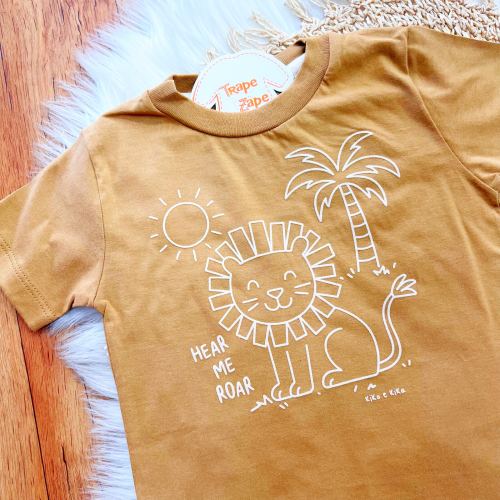 Conj. Camiseta Hear me Roar e Bermuda em Linho - Areia