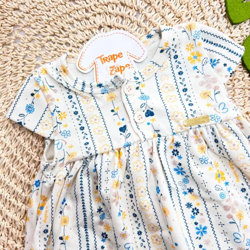 Macacão Floral Tropical - Creme