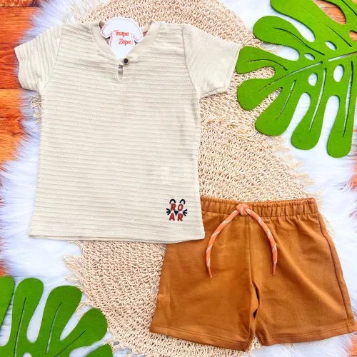  Conj. Camiseta Roar e Bermuda - Areia