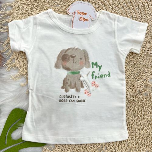 Conj. Camiseta Curiosity Dogs e Bermuda - Off White e Uva