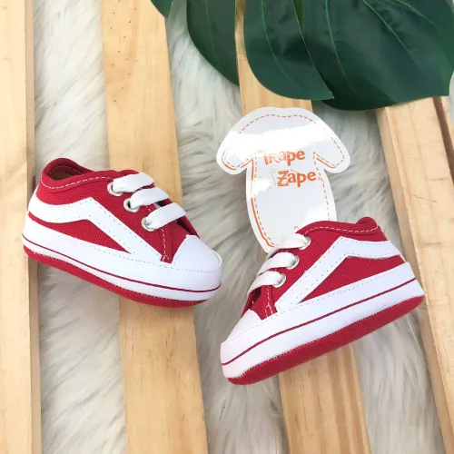Tenis street com cadarço- Vermelho