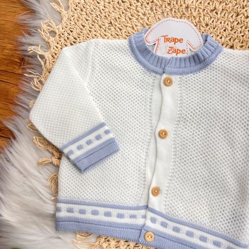 Conj de Linha Tijolinho - Branco com Azul Bebe