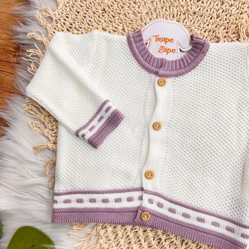 Conj de linha tijolinho- Branco com lilas