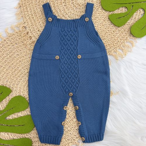  Jardineira de  Linha Botão - Azul Jeans