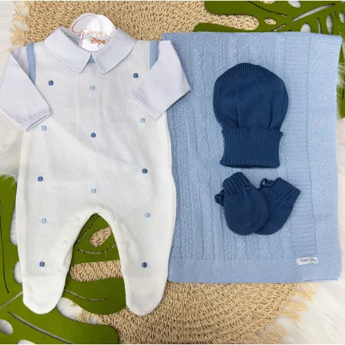  Saída de Maternidade Serenity - Azul Bebê