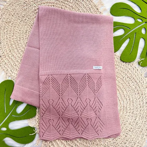 Manta de Linha Renda Rosê