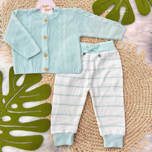 Conjunto de Linha Trança - Verde Água