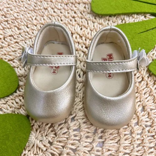 Sapato Boneca - Dourado com Laço Lateral Perolado
