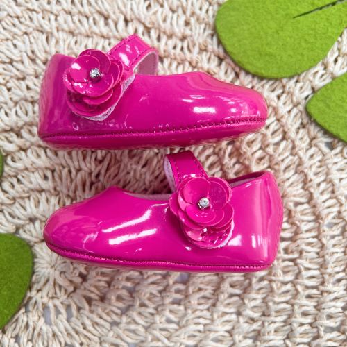 Sapato Boneca - Pink com Flor Lateral