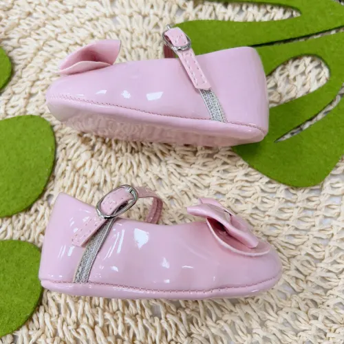  Sapato Boneca - Rosa com Laço Frontal