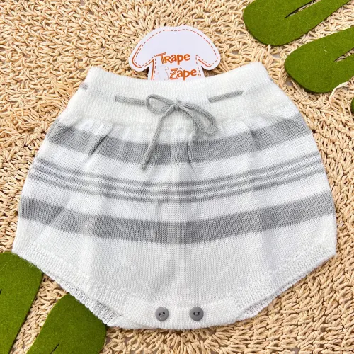Tapa Fralda Linha Branco com Cinza